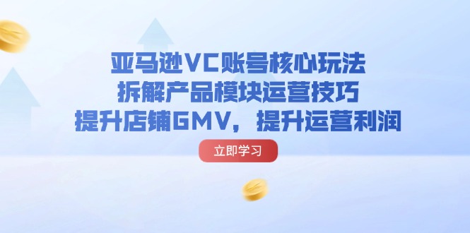 （11848期）亚马逊VC账号核心玩法，拆解产品模块运营技巧，提升店铺GMV，提升运营利润-轻创淘金网